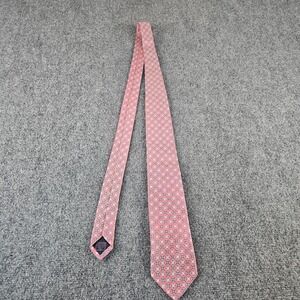 Robert Jensen Silk Tie Red Blue Floral Geometric Pattern Made Italy Mens Necktie